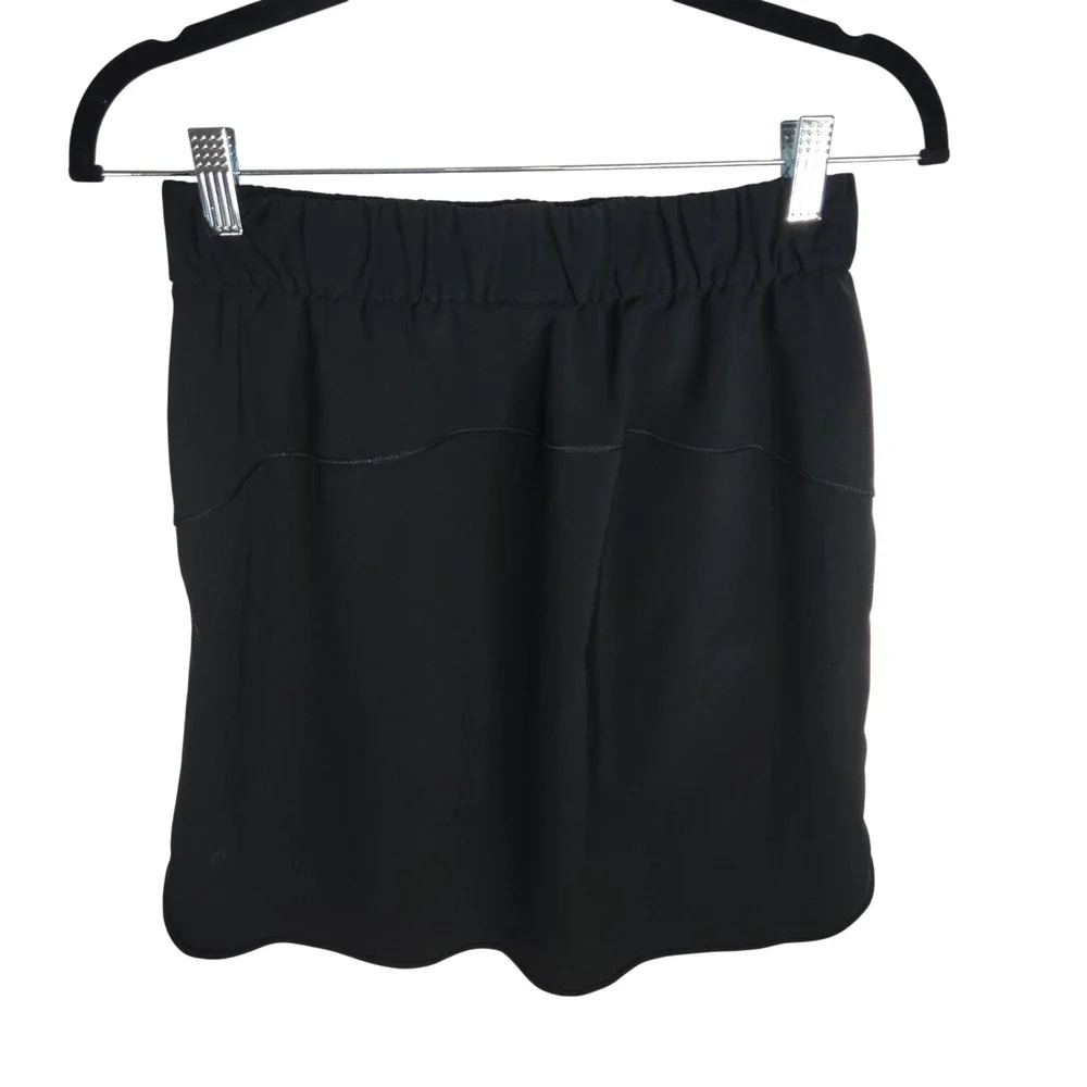 Lululemon On The Fly Skirt Womens Size 6 Black Casual Pockets Drawstring‎